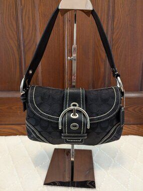 Coach Signature SOHO SHOULDER BAG BLACK VINTAGE # 10602
